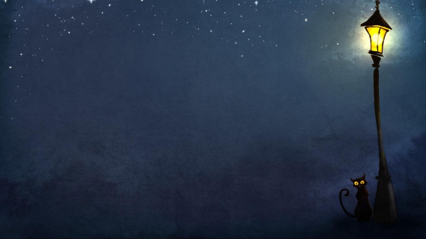cat_night_lights_74375_1366x768