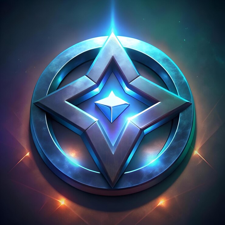 futuristic-vibrant-3d-star-emblem-radiating-with-blue-orange-light_1057-203353